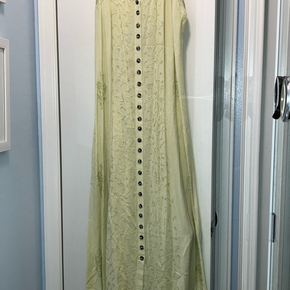 Chic Cream Button-Front Maxi Dress